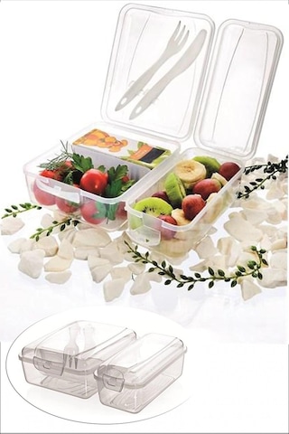 Takeaway Ergonomik Asorti Çatal Bıçaklı Pratik Yoğurt Saklama Kabı Bx40 Renkli