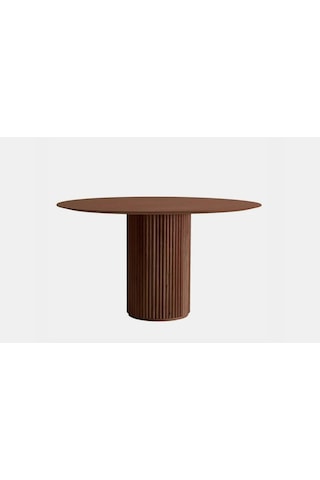 Breeze Yuvarlak Ahşap Bohem Masa 130x130 Ceviz