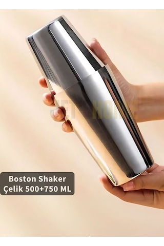 Jet's Home Boston Shaker Çelik Paslanmaz Çelik Kokteyl Shaker 500+750 Ml