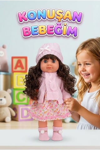 Lucia Girl Konuşan 35 Cm - Etkileşimli Kolları Bacakları Ve Kafası Et Kutulu Atkılı Oyuncak Bebek 37756968