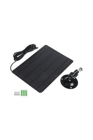 Moveevo 10w Monokristal Güneş Paneli, Ip67 Su Geçirmez, 360 Döner, 3m Usb Kablolu, Duvar Montajlı, Geri Bildirim Kamerası İçin Enerji Kaynağı