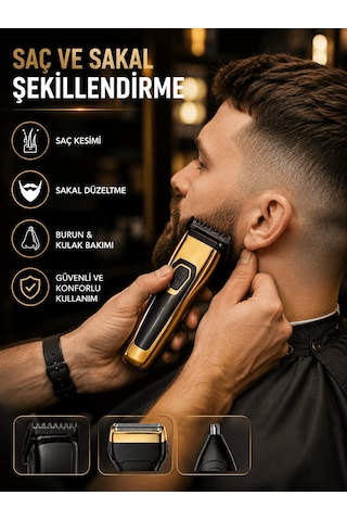 3'ü - 528 - 1 Arada Şarjlı Kişisel Bakım Ve - Smglobal - Tıraş Makinesi