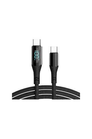 Valkyrie 100W-M 5A Type-c To Type-c Dijital Ekran Hızlı Data Şarj Kablosu