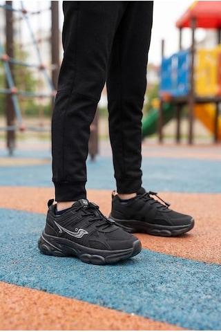 Pepino 2348 Anatomik Lastik Bağcıklı Kalın Taban Sneaker Çocuk Spor Ayakkabı Siyah