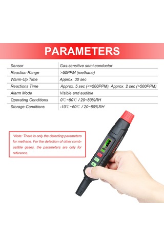 Tenfowee Habotest Ht61 Mini Gaz Dedektörü - Tüm Yakıcı Gazları Tespit Edici, Sesli Alarm, Pil Dahil Değil