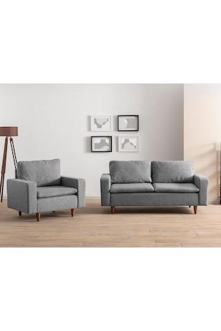 Lungo Modüler Koltuk Takımı Keten Açık Gri Açık Gri