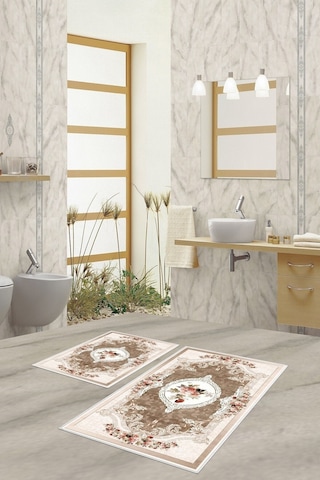 West Home Dijital Baskı Yıkanabilir Kaymaz Taban Salon Halısı Mutfak Halısı Yolluk Ve Banyo Paspası Wh 031 Beige