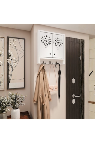 Dekoratif Yıldız Kesim Askılı Sigorta Kutusu Gizleyici Ve Anahtarlık Dolabı