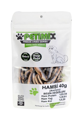 Petimix Freeze Dry Hamsi Köpek Ödülü 40 G