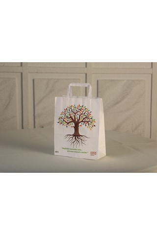Eczane Kraft Çanta Beyaz 22 x 10 x 27 CM 100 Adet
