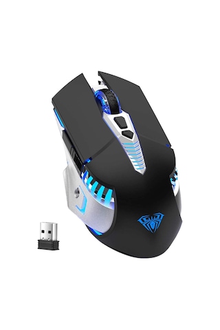 Bluetooth Şarjlı Kablosuz Yan Düğmeli Fare 3 Modlu: Bt5.0/3.0+2.4ghz 7 Renkli Işık Siyah Diğer