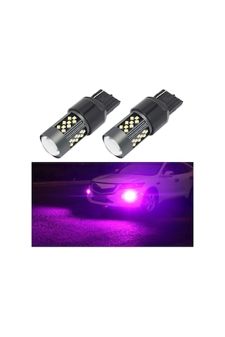 Sones 1 Çift 7443 12v 7w Sürekli Araba Led Sis Farı Mor Işık