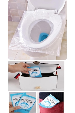 50 Adet Biyobozulur Klozet Kapağı Poşeti Seyahat Tipi Taşınabilir Klozet Kılıfı Diğer