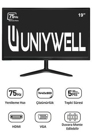 Teknoloji Caddesi Unıywell 19 Inç Led Monitör Vga+hdmi