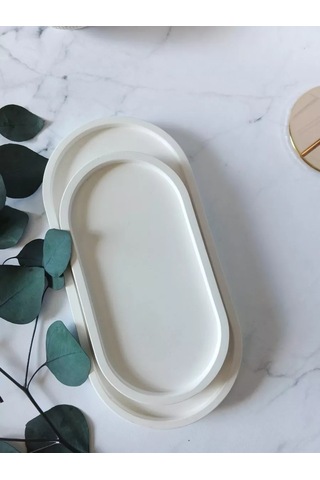 Cre Art Dekoratif Alçı Stand 2 Adet Alçı Tabakçakmak 238936696 Beyaz