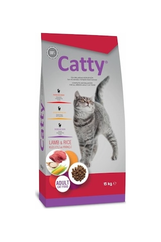Catty Kuzu Etli ve Pirinçli Yetişkin Kedi Maması 15 KG Catty Kuzu Etli ve Pirinçli Yetişkin Kedi Maması 15 KG