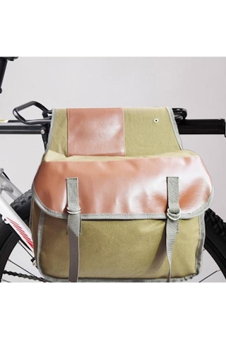 Taşınabilir Kanvas Motosiklet Heybe Çift Taraflı Arka Koltuk Saklama Bagaj Çantası Siyah