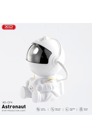 Astronot Temalı Yıldızlı Gökyüzü Projeksiyon Gece Lambası Ve Bluetooth Hoparlör Renkli
