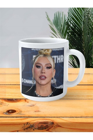 Christina Aguilera Baskılı Kupa Bardak Kişiye Özel Desen 1 Çok Renkli