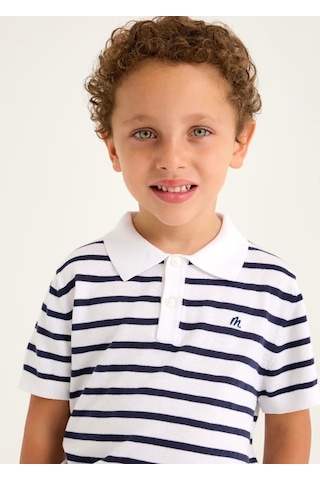 Mayoral Erkek Çocuk Çizgili Polo T-shirt 3104 Beyaz