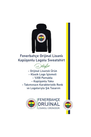 Fenerium Fenerbahçe Kapüşonlu Sweat Kişiye Özel Kutulu 061 Lacivert
