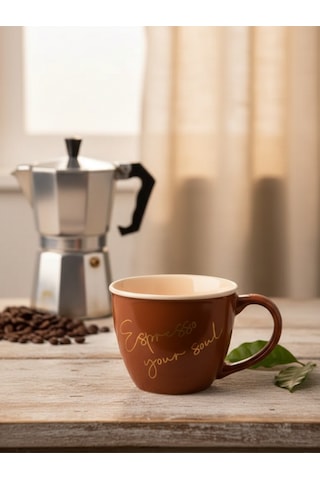 Toprak Tonlarında Porselen Kupa 200 Ml Espresso Fincanı C Renkli