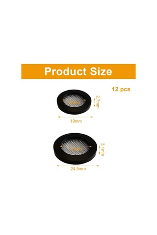 12 Adet Kauçuk Conta, Süzgeçli Conta - 3/4" 1/2" Dişli Giriş Borusu Bağlantısı İçin 24 16 Mm Ø/19 12 Mm Ø, Paslanmaz Çelik Filtre Dişli Contası