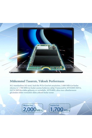 Transcend TS2TMTE400S 2 TB M.2 2242 PCIE Gen 3x4 Nvme 3D TLC SSD Hard Disk