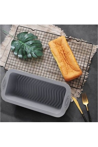 Fastbuy 8 Inç Gri Yuvarlak Silikon Kek Kalıbı, Kare Dikdörtgen Fırın Tavası, Tost Pişirme Kapları Gri