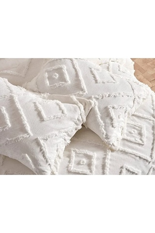 Iskandinav Ekru Çift Kişilik Yatak Örtüsü 240 X 250 Cm Ve 2 Adet Yastık