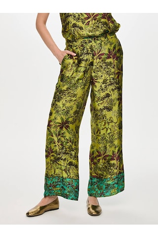 Faik Sönmez Beli Lastikli Jungle Desen Wıdeleg Fit Viskon Pantolon W27pnt004 Uw27pnt004196 Matcha