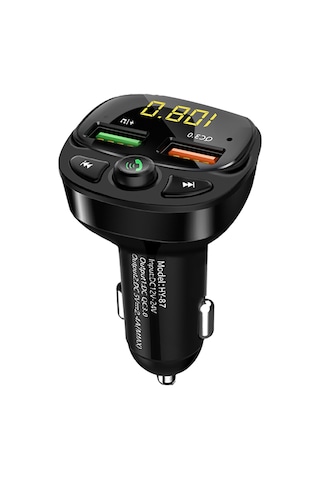 Symbee Araç Fm Transmitter, 3.4a Çift Usb Hızlı Şarj, Bluetooth 5.0, Tf Kart/u Disk Desteği, 12-24v