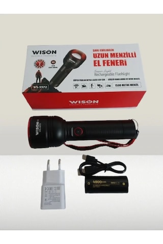 Wıson Ws-5572 20w Uzun Menzilli Şarjlı Metal El Feneri 4490 Çok Renkli