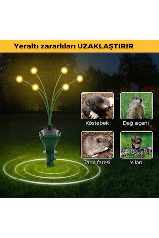 Pro Güneş Enerjili Köstebek,yılan Kovucu Sallanan Led Işıklı Bahçe Koruma Sistemi