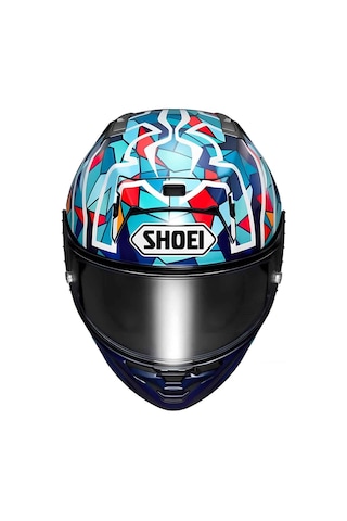 Shoei X-spirit Pro Marquez Barcelona Kapalı Motosiklet Kaskı Mavi - Kırmızı - Beyaz