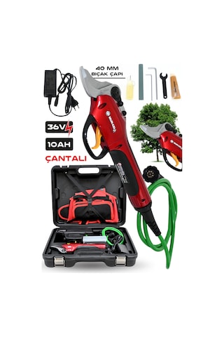 Adaptörlü Bağ Dal Budama Makası 50mm Kesme Çelik Bıçaklı Çantalı Budama Makası