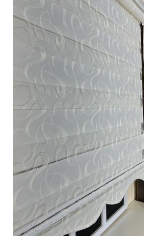 Storburada Zebra Stor Nakışlı Ekru Etek Dilimli St 125 Ekru