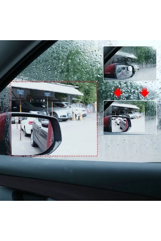 Buffer 4 Parça Yan Aynalar Ve Yan Camlar İçin Araç Ayna Yağmur Kaydırıcı Ve Cam Buğu Önleyici Film Seti