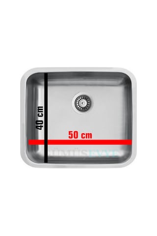 Ukinox Tezgah Altı D500 Paslanmaz Çelik Eviye 50 x 40 Tek Adet