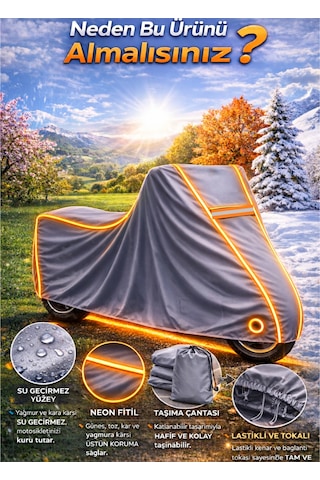 Arora Max Pro 250 Uyumlu Neon Fitilli-trncu Su Geçirmez Motorsiklet Brandası