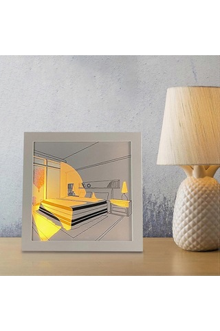 Led Aydınlatmalı Resim Dekorasyon Sanatı Resim Şık Gece Lambası Parlayan Fotoğraf Çerçevesi Otel Sevgililer Günü Ev Mutfak Yıldönümü, Yatak Odası Çok Renkli