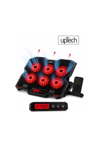 Uptech Laptop Soğutucu 6 Fanlı Lcd Kontrol Panel Ayarlanabilir Dizüstü Bilgisayar Soğutma Fanı