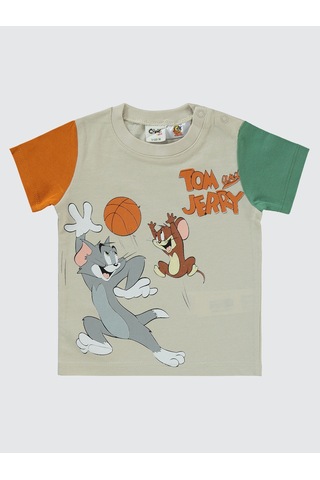 Tom And Jerry Erkek Bebek Şortlu Takım 6-18 Ay Taş Rengi Taş Rengi