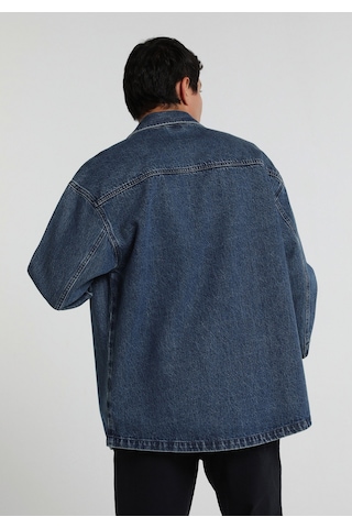 Colin's Colins Oversize Fit Erkek Mid İndigo Denim Shacket Cl1082681 Q1.v1 Dn45149