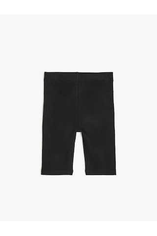 Koton Beli Lastikli Pamuklu Basic Kısa Tayt Siyah 5skg40010ak Siyah