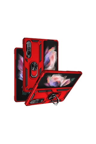 Samsung Uyumlu Galaxy Z Fold 3 Kilif Standli Miknatisli Silikon Kapak 483415114