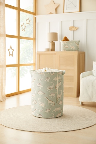 Ocean Home Textile Çocuk Odası Ağzı Büzgülü Dinozor Oyuncak Sepeti 36 x 48 cm