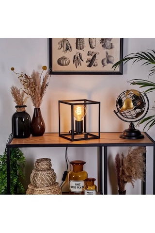 Riolight Modern13, Retro,vintage,rustik Siyah 1xe27 Duylu Küp Met