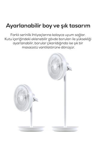Taşınabilir Vantilatör 6000 Mah, Bataryalı, Kumandalı, Otomatik Salınım, Boy Ayarlı X7435