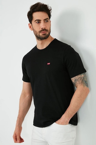 Levi's Erkek Arma Logo Bisiklet Yaka Siyah Basic T-shirt- 56605-0075-76-77 Siyah